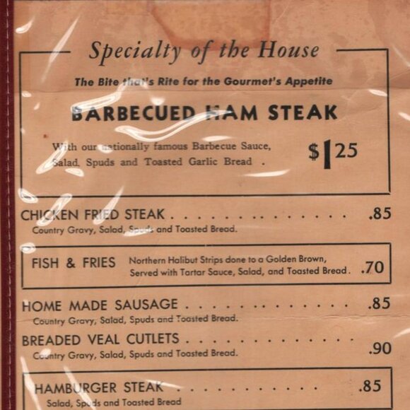 Vintage Restaurant Menu The Ham Steak Portland Oregon Kitchen Decor Collectible - Picture 7 of 7